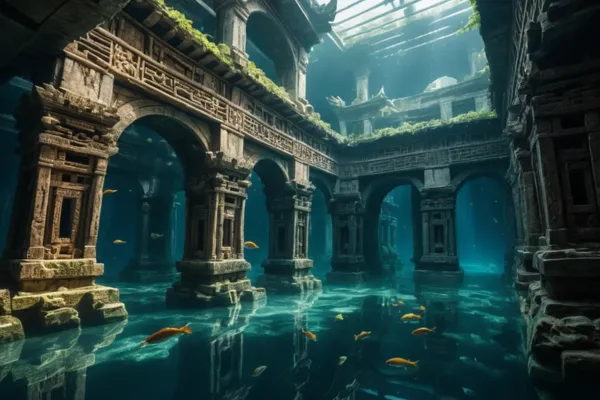 Cidade submersa de Shicheng, na China.