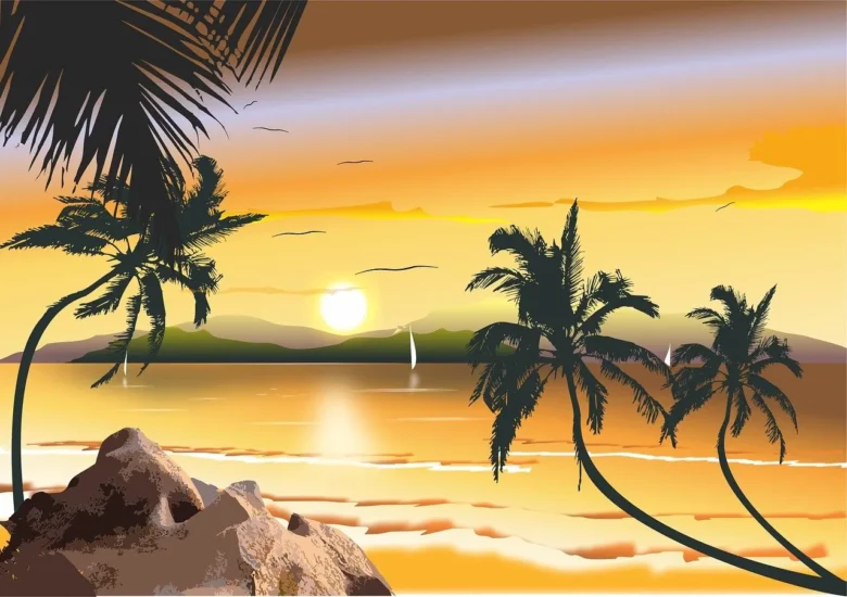 Praia paradisíaca do nordeste brasileiro.